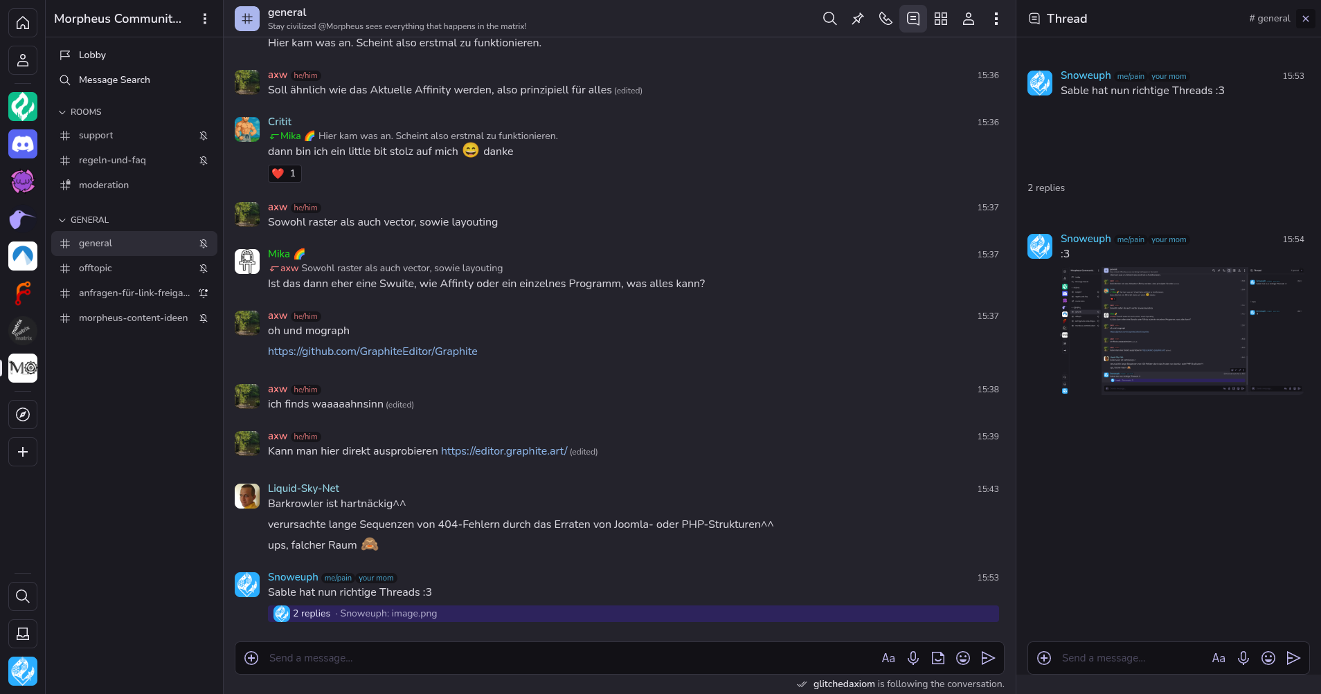 Sable Desktop Screenshot of Threads
